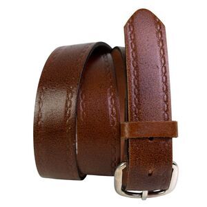 Yves FRANCE TOOLED BROWN GENUINE LEATHER 1 1/8"Wd CASUAL DRESS BELT Sz 42/90(G8